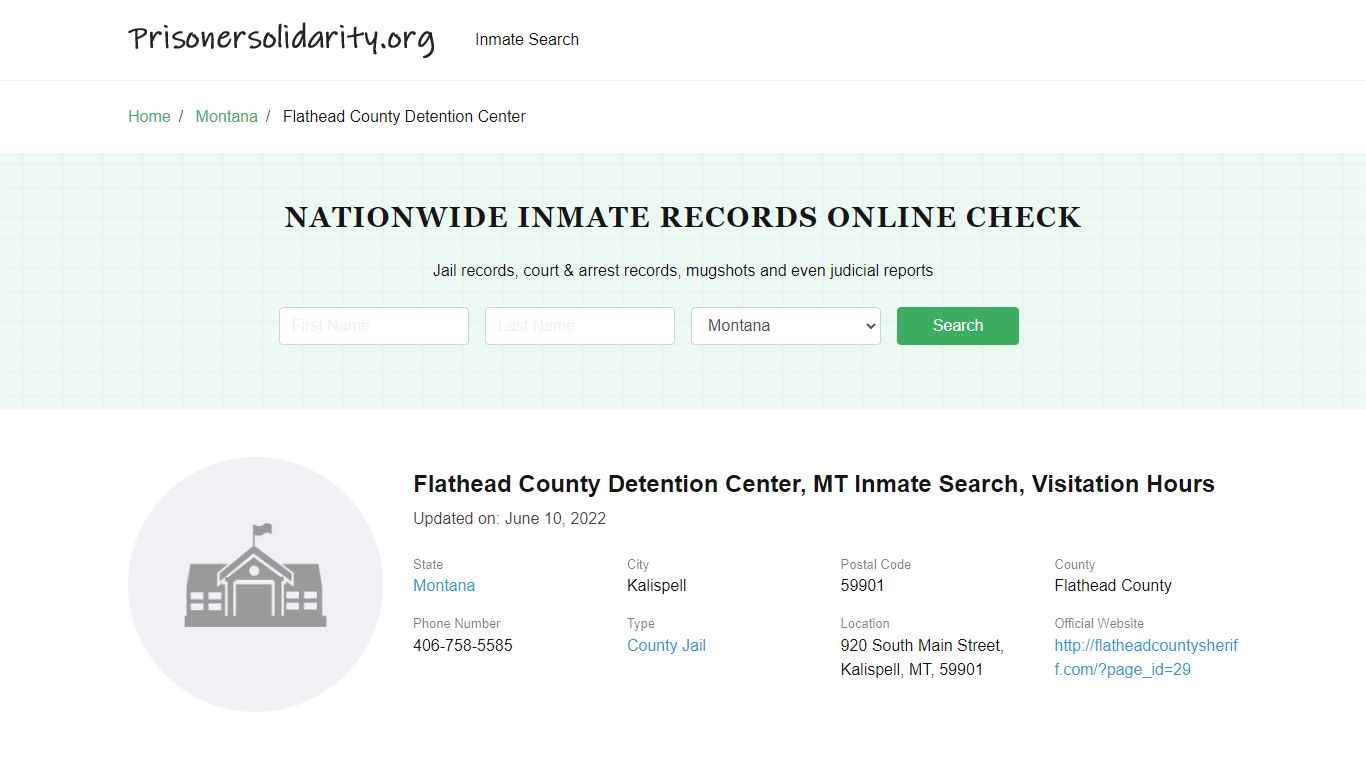 Flathead County Detention Center - prisonersolidarity.org