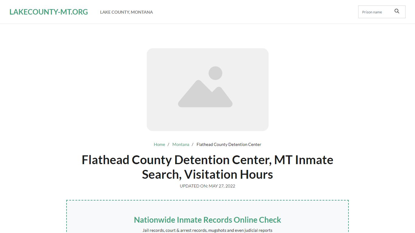 Flathead County Detention Center, MT Inmate Search, Visitation Hours